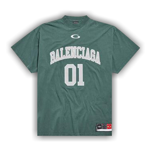 Balenciaga Oversized T-Shirt 'Dark Green/Light Grey'