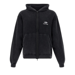 Balenciaga Inside-Out Zip-Up Hoodie 'Faded Washed Black'