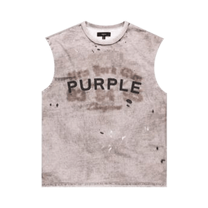 PURPLE BRAND Textured Sleeveless T-Shirt 'Brown'