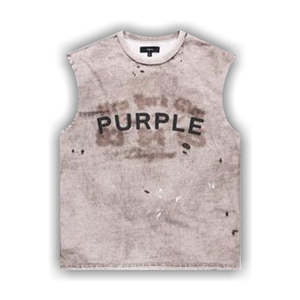 PURPLE BRAND Textured Sleeveless T-Shirt 'Brown'