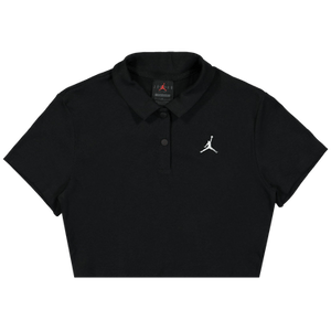 Air Jordan Cropped Ribbed Polo 'Black'