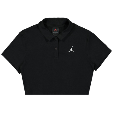 Air Jordan Cropped Ribbed Polo 'Black'