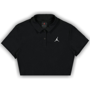 Air Jordan Cropped Ribbed Polo 'Black'