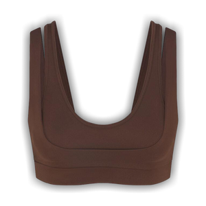 NikeSKIMS Matte Double Strap Scoop Bra 'Dark Sepia'