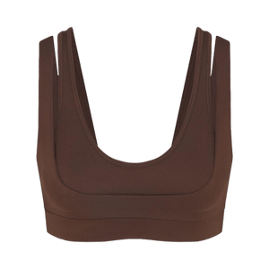 NikeSKIMS Matte Double Strap Scoop Bra 'Dark Sepia'
