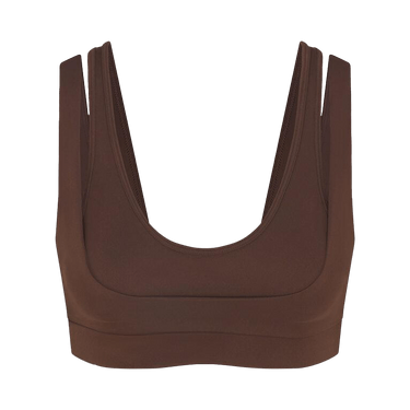 NikeSKIMS Matte Double Strap Scoop Bra 'Dark Sepia'