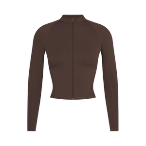 NikeSKIMS Matte Mock Neck Full Zip Jacket 'Dark Sepia'
