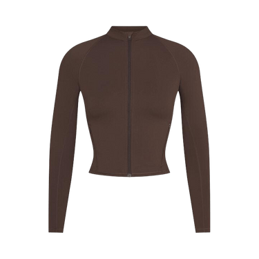 NikeSKIMS Matte Mock Neck Full Zip Jacket 'Dark Sepia'