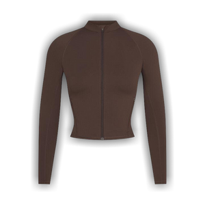 NikeSKIMS Matte Mock Neck Full Zip Jacket 'Dark Sepia'