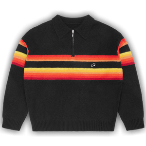Corteiz Gradient Half Knit Zip Pullover 'Black'