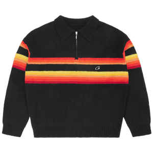 Corteiz Gradient Half Knit Zip Pullover 'Black'