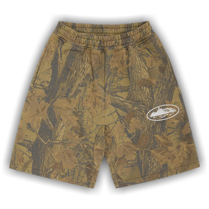 Corteiz Island Puff Print Sweatshort 'Forest Camo'