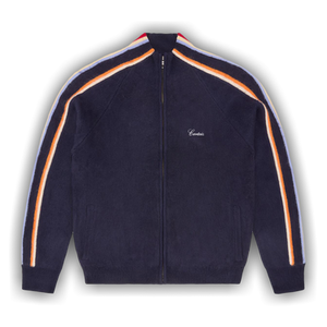 Corteiz Multi Stripe Knit Zip Up 'Navy'