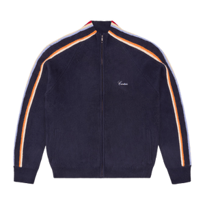 Corteiz Multi Stripe Knit Zip Up 'Navy'