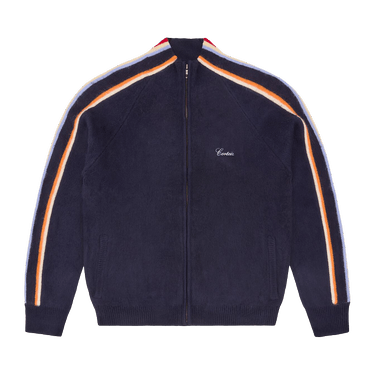 Corteiz Multi Stripe Knit Zip Up 'Navy'