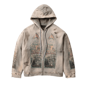 Who Decides War Faded Zip Up Hoodie 'Vintage Grey'