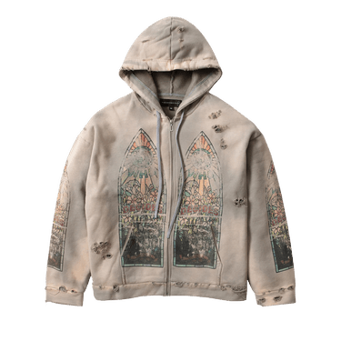 Who Decides War Faded Zip Up Hoodie 'Vintage Grey'