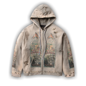 Who Decides War Faded Zip Up Hoodie 'Vintage Grey'