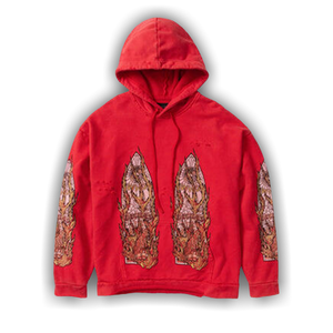Who Decides War Flame Glass Hooded Pullover 'Ruby'