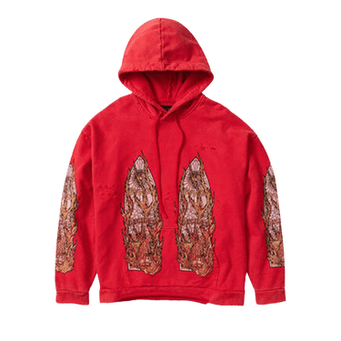 Who Decides War Flame Glass Hooded Pullover 'Ruby'