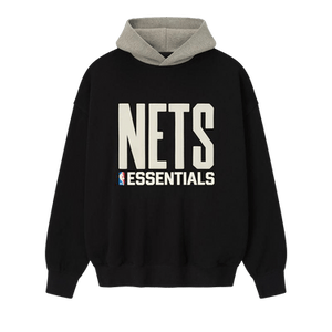 Fear of God Essentials Nets Sport Hoodie 'Black/Warm Heather'