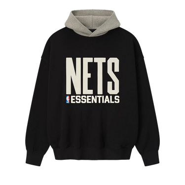 Fear of God Essentials Nets Sport Hoodie 'Black/Warm Heather'