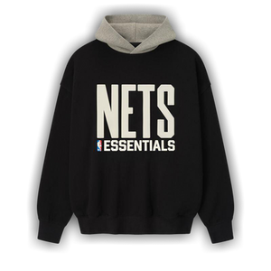 Fear of God Essentials Nets Sport Hoodie 'Black/Warm Heather'