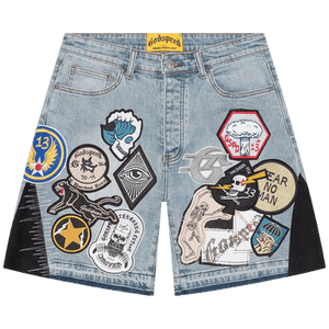 Godspeed Patchwork Denim Shorts V2 'Blue'