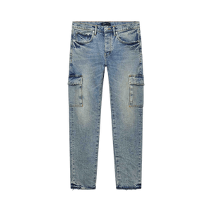 PURPLE BRAND Blue Stone Cargo Skinny Fit Jeans 'Light Indigo'