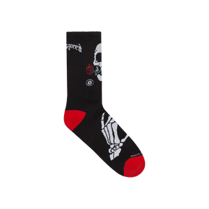 Godspeed Skull & Roses Sock 'Black/Red'