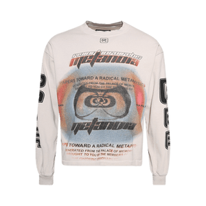 RIVINGTON roi Rebis Divinity Paper Garden Long-Sleeve Tee 'Light Grey'