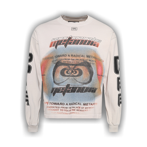 RIVINGTON roi Rebis Divinity Paper Garden Long-Sleeve Tee 'Light Grey'