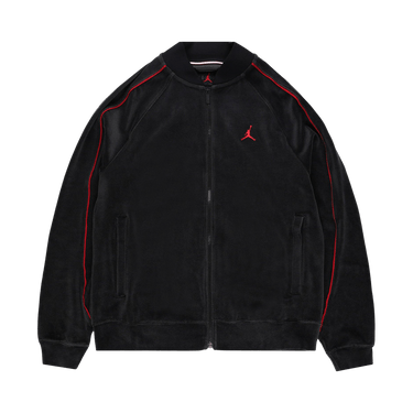Air Jordan Velour Track Jacket 'Black/Gym Red'
