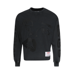 RIVINGTON roi Rebis Bad Eyes Garden Long-Sleeve Tee 'Washed Black'