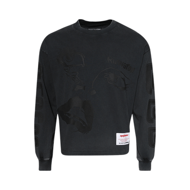 RIVINGTON roi Rebis Bad Eyes Garden Long-Sleeve Tee 'Washed Black'
