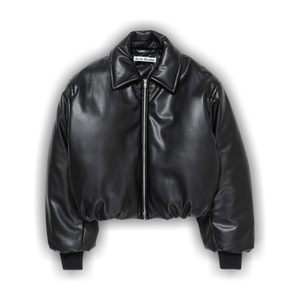 Acne Studios Faux Leather Bomber Jacket 'Black'
