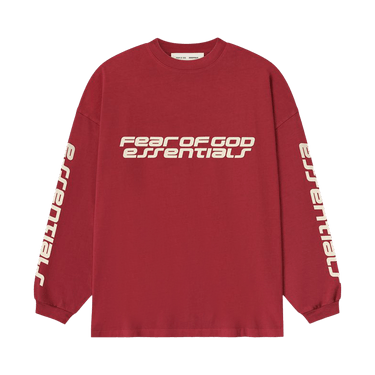 Fear of God Essentials 90's Long-Sleeve Tee 'Crimson'