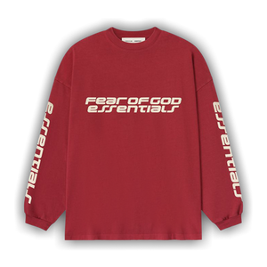 Fear of God Essentials 90's Long-Sleeve Tee 'Crimson'
