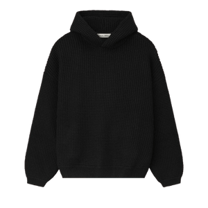 Fear of God Essentials Heavy Waffle 90's Hoodie 'Vintage Black'