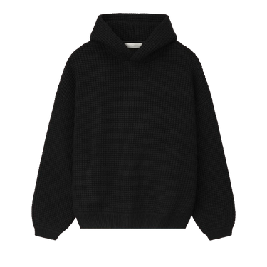 Fear of God Essentials Heavy Waffle 90's Hoodie 'Vintage Black'