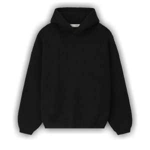 Fear of God Essentials Heavy Waffle 90's Hoodie 'Vintage Black'