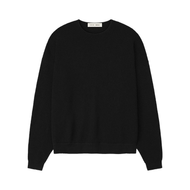 Fear of God Essentials Waffle Crewneck 90's Sweater 'Vintage Black'