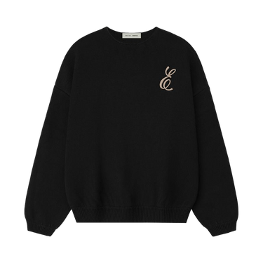 Fear of God Essentials Waffle Crewneck Sweater 'Vintage Black'