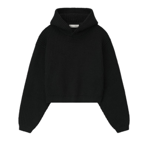 Fear of God Essentials Heavy Waffle 90's Hoodie 'Vintage Black'