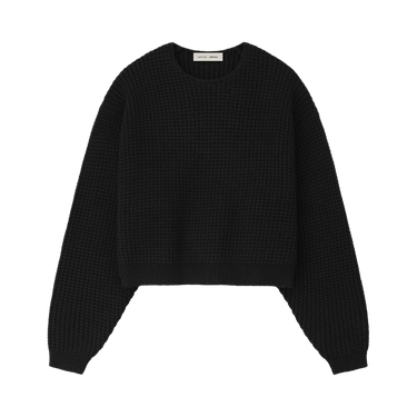 Fear of God Essentials Heavy Waffle Crewneck 90's Sweater 'Vintage Black'