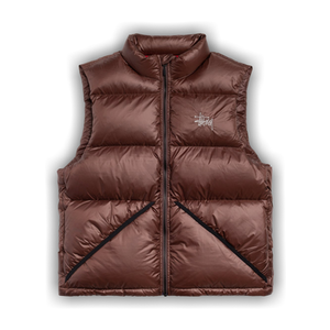 Stussy Micro Ripstop Down Vest 'Brown'