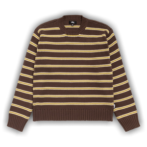 Stussy Stripe Knit Crew 'Forest'