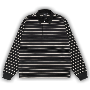 Stussy Striped Rugby Shirt 'Black'