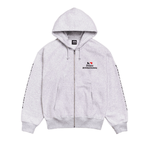 Stussy International Zip Hoodie 'Ash Heather'