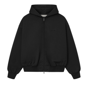 Fear of God Essentials Poly Twill Bomber Hoodie 'Jet Black'